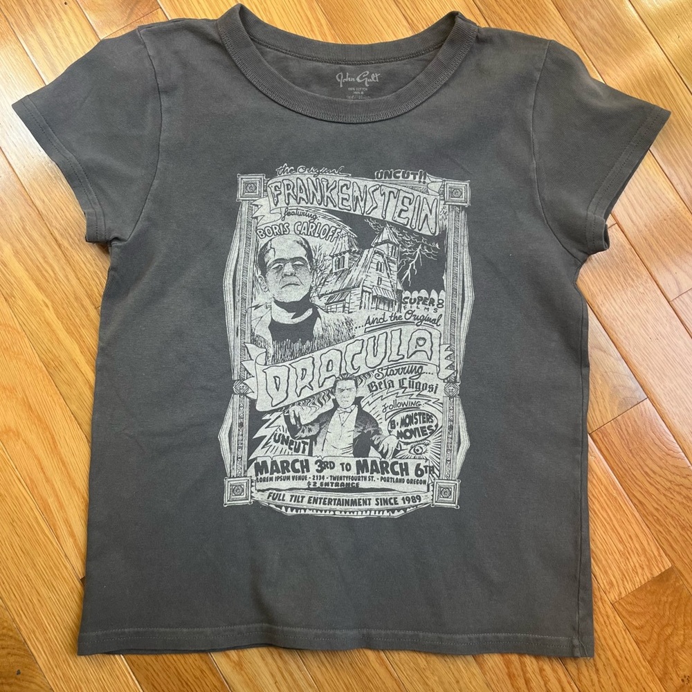 Brandy Melville Hailie Frankenstein Tee brand new vintage black/dark grey
